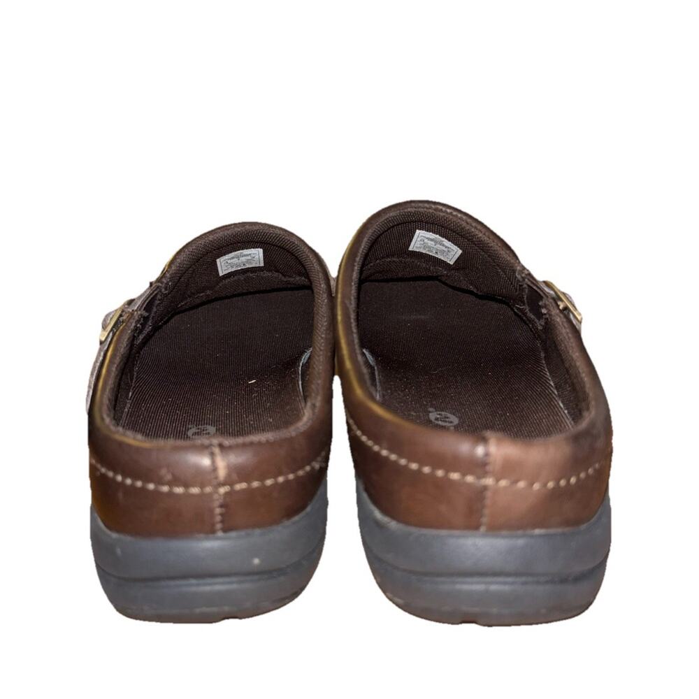 Merrell Leather Clog Shoes Womens Size 7.5 Brown Buckle Slip On Comfort Casual - Picture 4 of 8